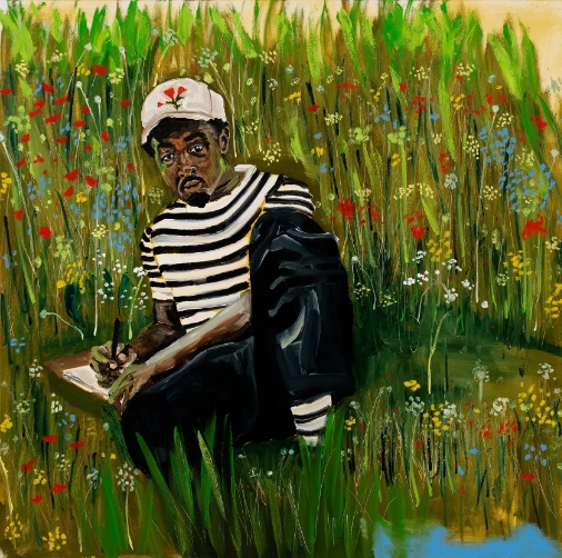 Painting of a boy in a field